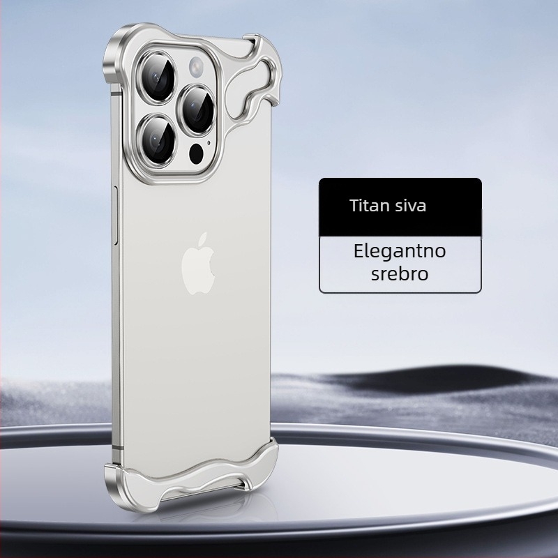 Pogodno za futrolu za mobitel Apple 17Promax, posebno oblikovana metalna kutna podloga, zaštita od pada, iPhone 14 bez okvira, 16E objektiv 5