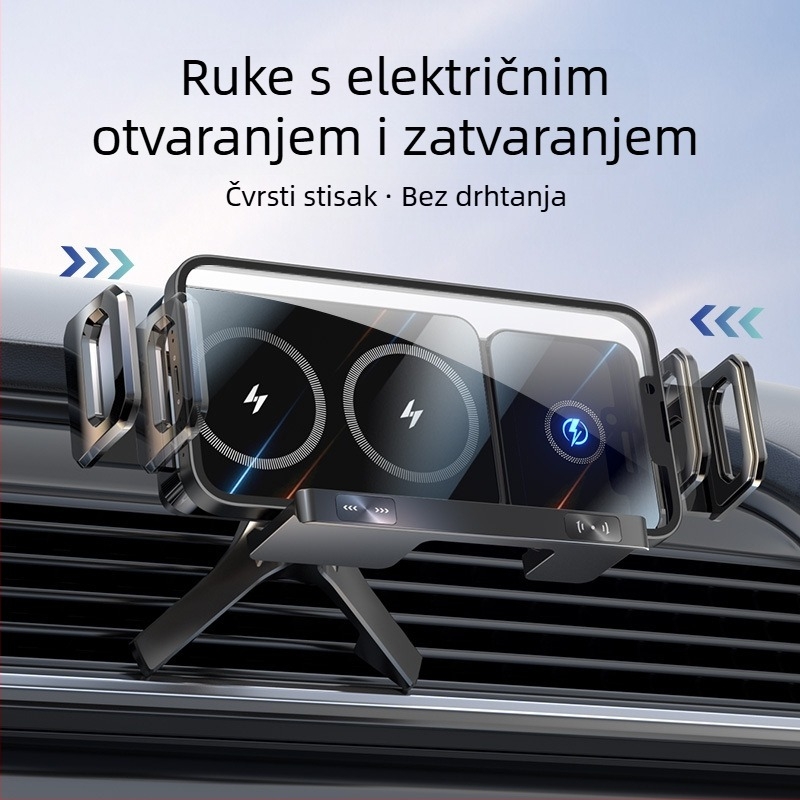 Držač za mobitel sa sklopivim zaslonom i izlazom za zrak, držač za mobitel sa sklopivim zaslonom i brzim punjenjem od 15 W, držač za mobitel sa velikim zaslonom i automobilskim držačem