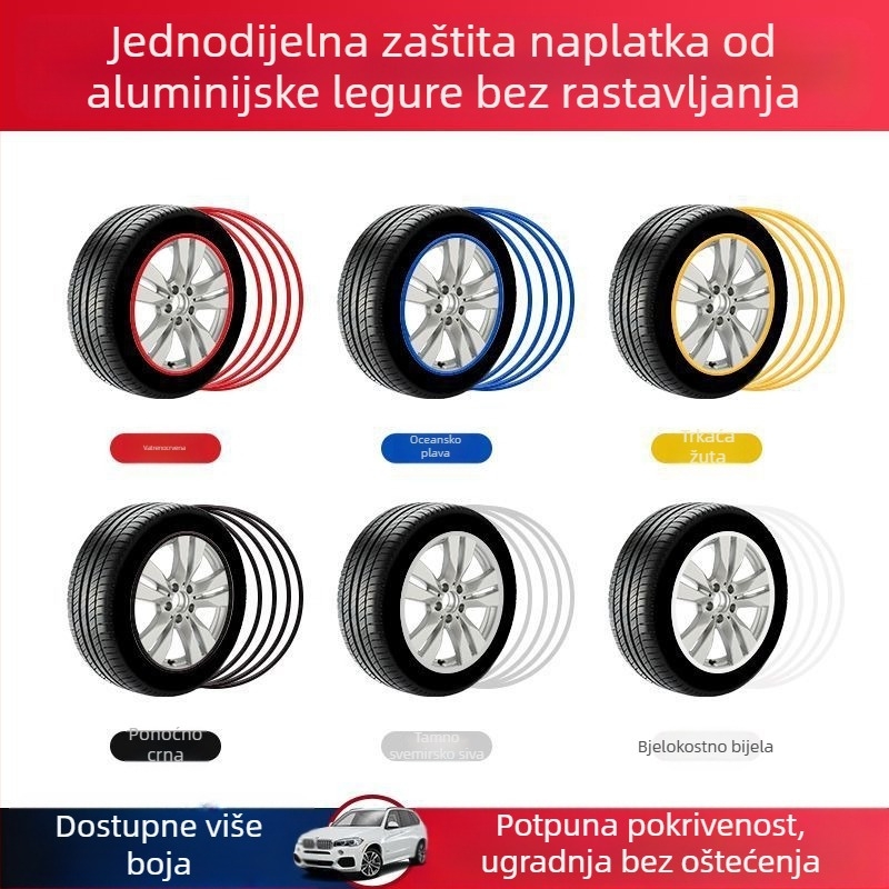 Zaštitna traka za glavčinu kotača automobila, modificirana naplatna traka za gume, ukrasna naljepnica za karoseriju, traka protiv ogrebotina i sudara