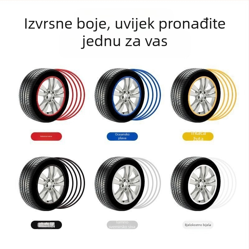 Zaštitna traka za glavčinu kotača automobila, modificirana naplatna traka za gume, ukrasna naljepnica za karoseriju, traka protiv ogrebotina i sudara
