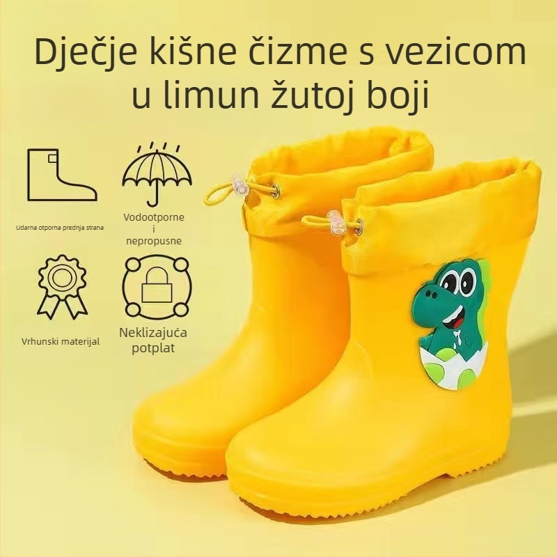 Dječje gumene čizme, Protuklizne gumene čizme za dječake, Dječje studentske čizme, Dječje vodene cipele, Vodootporne dječje gumene cipele