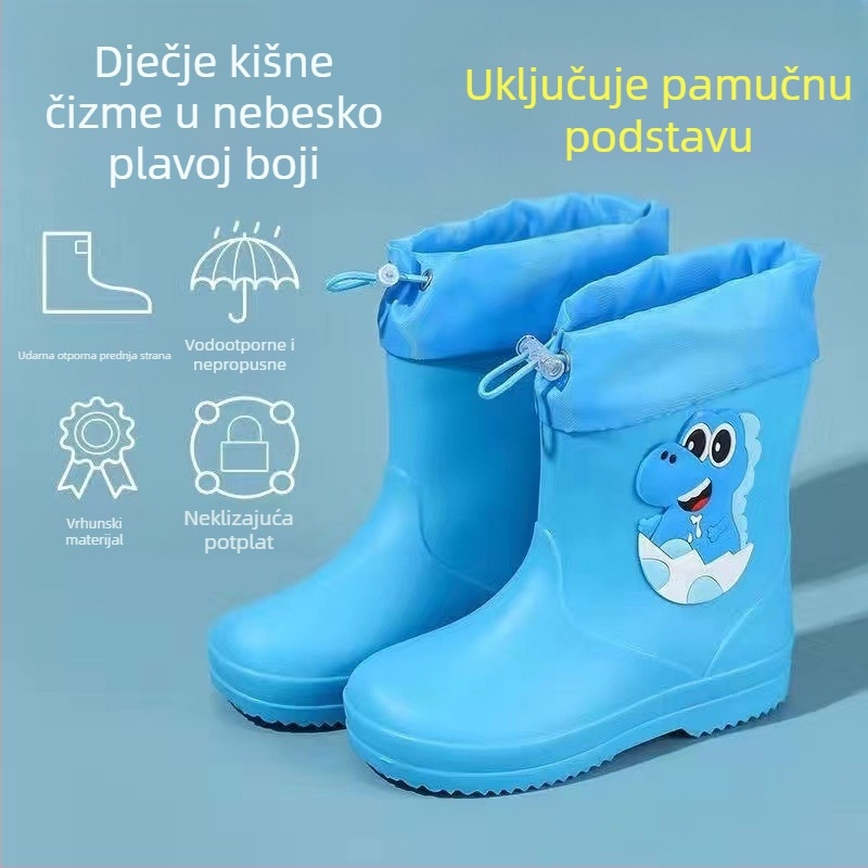 Dječje gumene čizme, Protuklizne gumene čizme za dječake, Dječje studentske čizme, Dječje vodene cipele, Vodootporne dječje gumene cipele