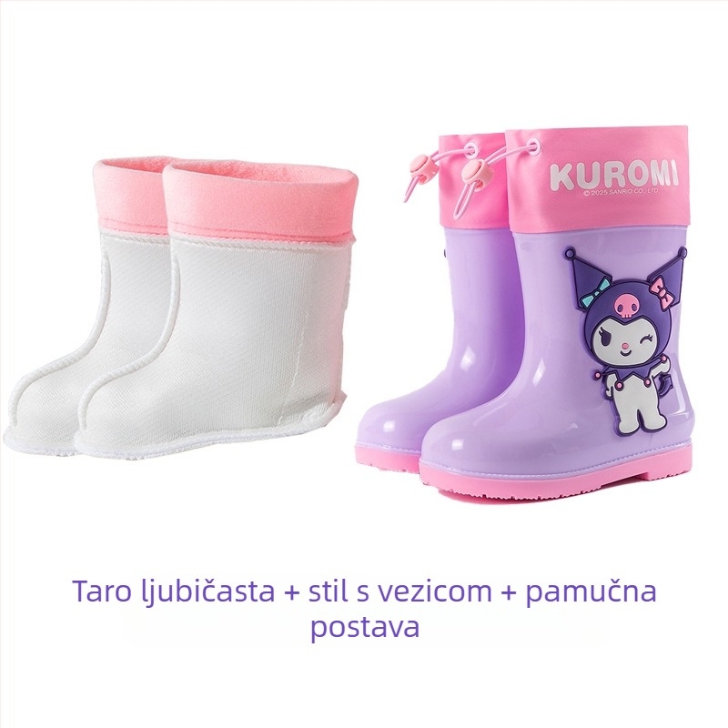 Sanrio vodootporne Beam Kulomi proljetne i ljetne dječje kišne cipele kratke cipelice za vanjsku upotrebu, neklizajuće kišne čizme za djevojčice s četiri godišnja doba
