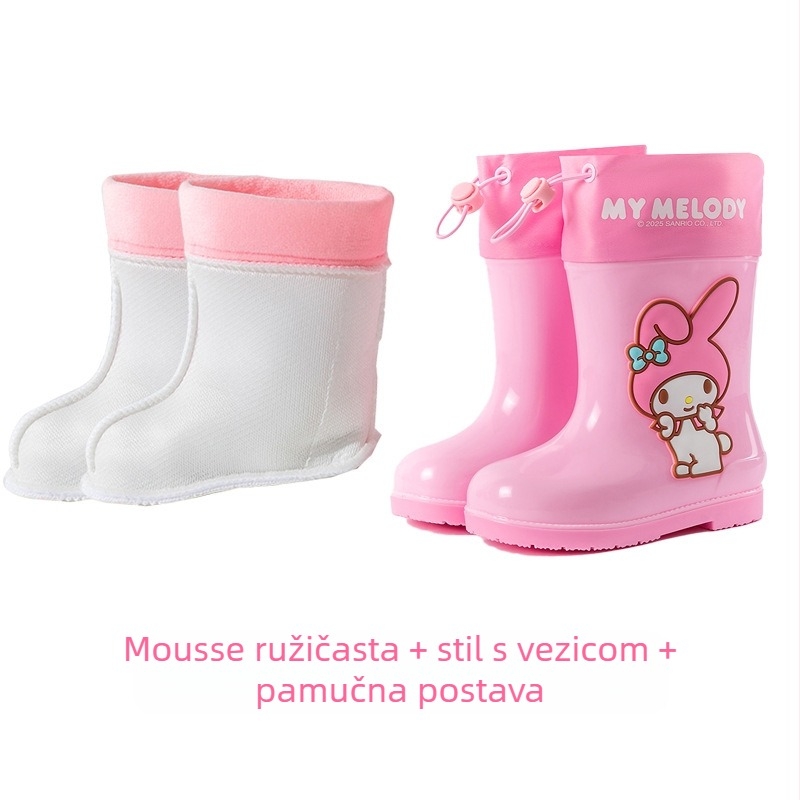 Sanrio vodootporne Beam Kulomi proljetne i ljetne dječje kišne cipele kratke cipelice za vanjsku upotrebu, neklizajuće kišne čizme za djevojčice s četiri godišnja doba