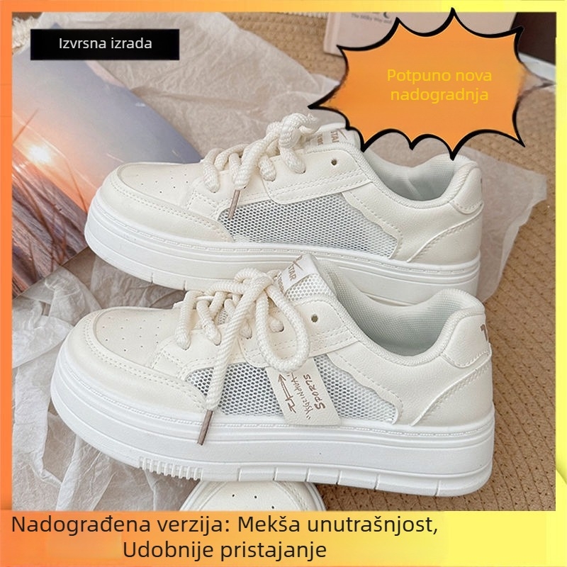 Ljetne suknje, prozračne sportske ležerne bijele cipele, ženske nove ljetne mrežaste cipele s velikim prstima iz 2024.