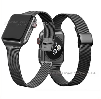 Pogodno za Apple Watch iwatch7 6, mali struk, skupljajući remen od nehrđajućeg čelika 45/41 mm, Milan remen SE, metalni remen