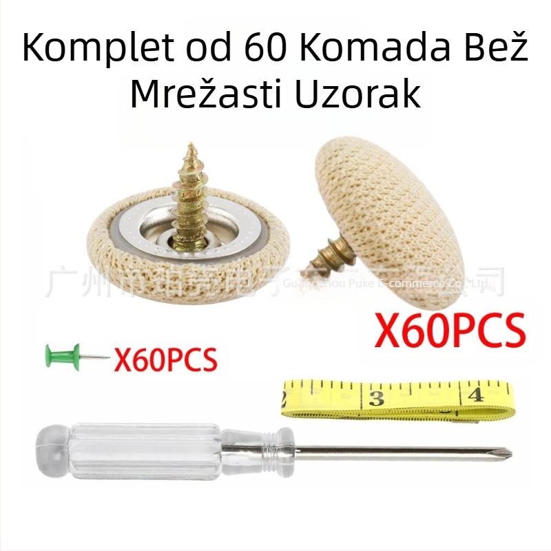 60-dijelni set kopči za krov automobila, kopča za popravak skidanja krovne tkanine, opuštena krovna tkanina, fiksna kopča za automobil