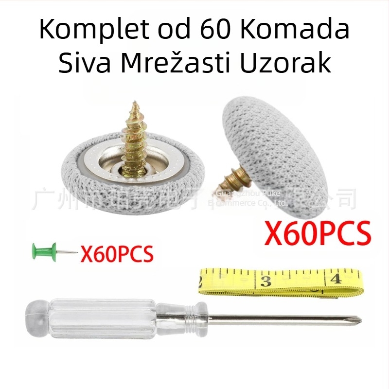 60-dijelni set kopči za krov automobila, kopča za popravak skidanja krovne tkanine, opuštena krovna tkanina, fiksna kopča za automobil