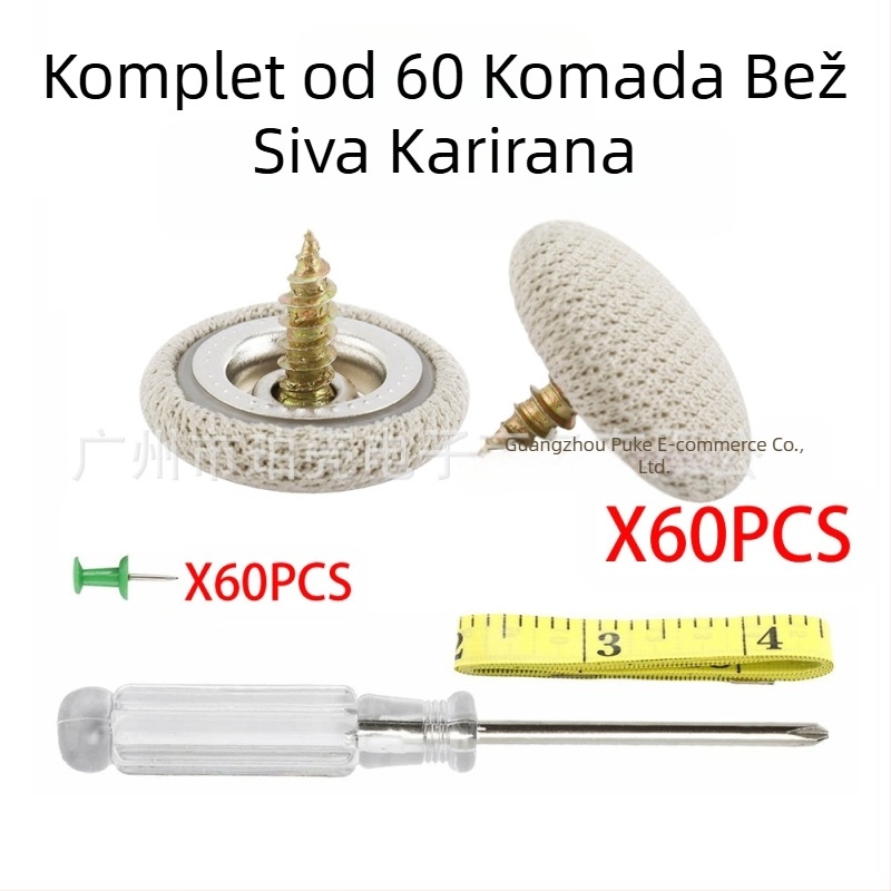 60-dijelni set kopči za krov automobila, kopča za popravak skidanja krovne tkanine, opuštena krovna tkanina, fiksna kopča za automobil