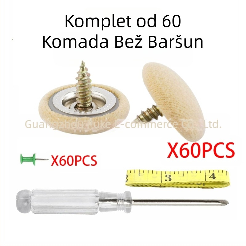 60-dijelni set kopči za krov automobila, kopča za popravak skidanja krovne tkanine, opuštena krovna tkanina, fiksna kopča za automobil