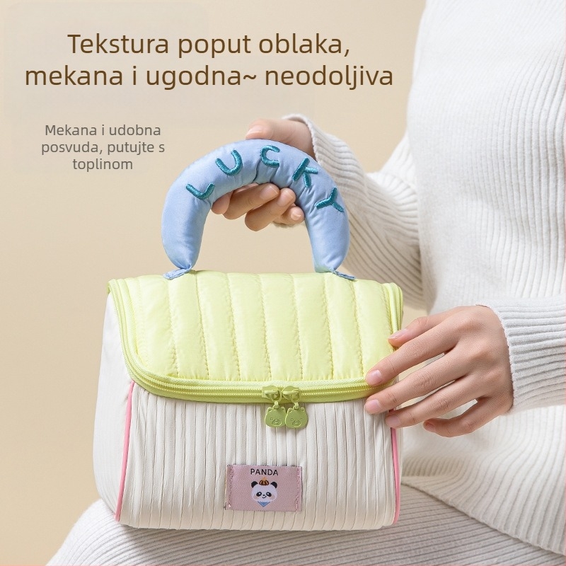 Slatka kućna kozmetička torba velikog kapaciteta, mekana, prijenosna torba za pohranu, putna torba za pranje visoke ljepote, prijenosna torba za pohranu