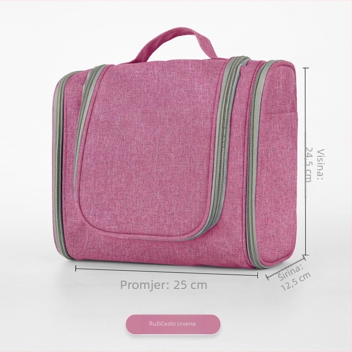 Velika torba za toaletne potrepštine i šminku od umjetne kože, vodootporna višeslojna torba za pohranu za muškarce, putna, s kukom, veleprodaja, vodootporna i zatvorena