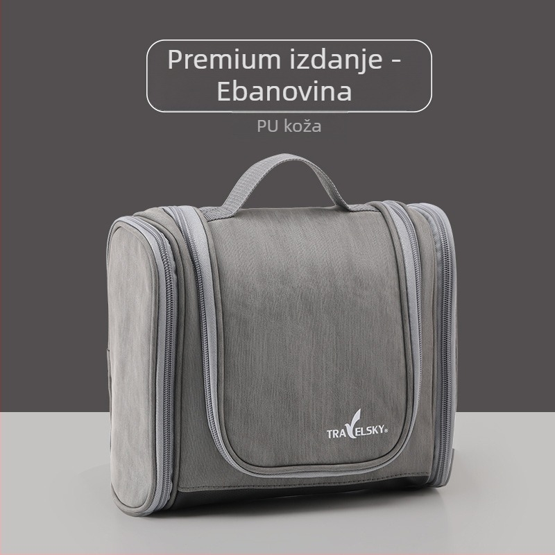 Velika torba za toaletne potrepštine i šminku od umjetne kože, vodootporna višeslojna torba za pohranu za muškarce, putna, s kukom, veleprodaja, vodootporna i zatvorena