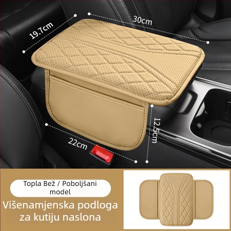 Prekogranični automobilski centralni kontrolni jastučić za naslone za ruke, univerzalni zaštitni poklopac za kutiju za naslone za ruke, jastučić za vezenje, pribor za modifikaciju interijera