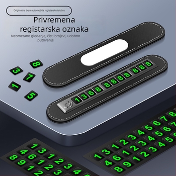 Privremeni parkirni registarski znak digitalni ukrasi pomakni auto kreativna osobnost auto mobitel telefon pomakni registarski znak auto