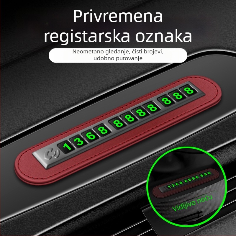 Privremeni parkirni registarski znak digitalni ukrasi pomakni auto kreativna osobnost auto mobitel telefon pomakni registarski znak auto