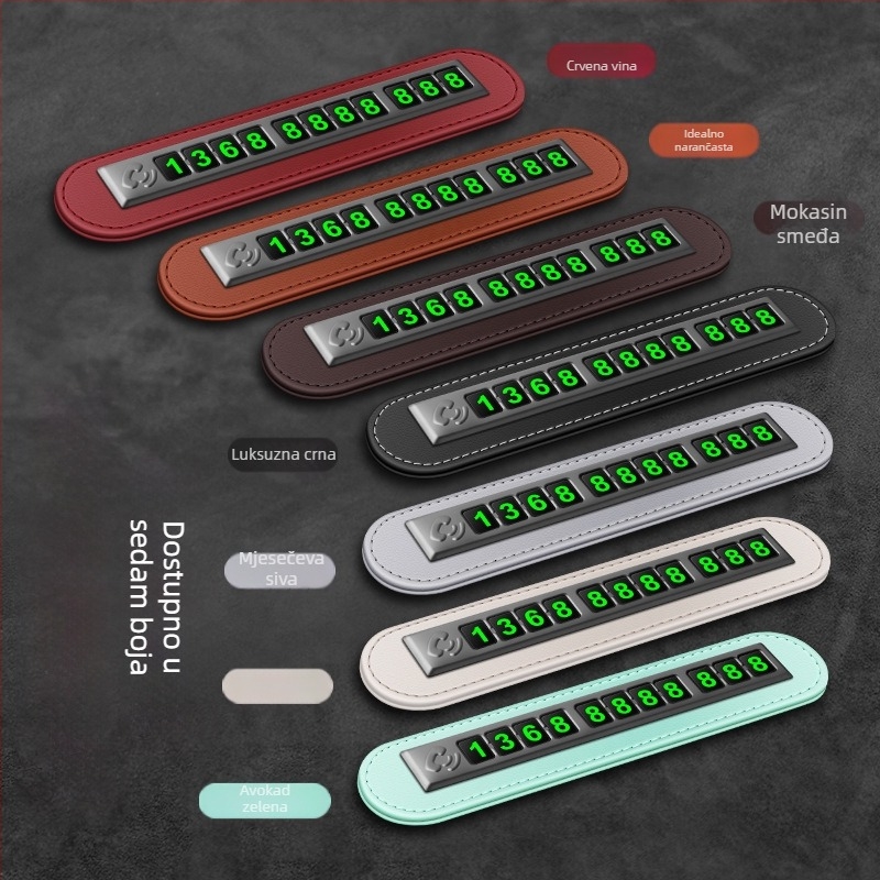 Privremeni parkirni registarski znak digitalni ukrasi pomakni auto kreativna osobnost auto mobitel telefon pomakni registarski znak auto