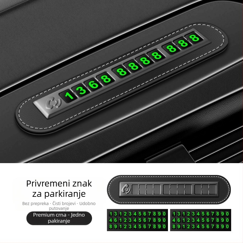 Privremeni parkirni registarski znak digitalni ukrasi pomakni auto kreativna osobnost auto mobitel telefon pomakni registarski znak auto