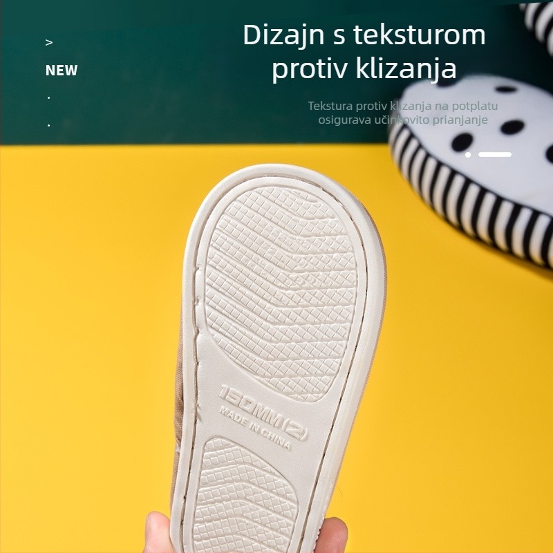 Dječje platnene papuče Fawn Millie za proljeće i jesen, slatke crtane papuče s medvjedićem, za dječake i djevojčice, nježne kućne papuče