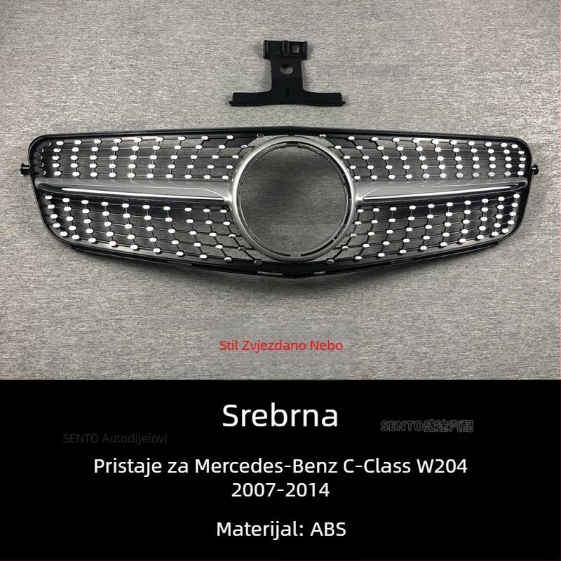 Odgovara za Mercedes-Benz C-klasu W204 (2007.-2014.) i modificiranu srednju rešetku GT, vertikalnu GT šipku, prednju rešetku Gymnopus AMG.