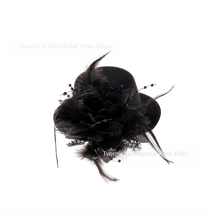 Amazon Xiyin Temu Najprodavaniji dodaci za kosu s ukosnicama Novi dječji šešir s cvijetom od perja Pokrivalo za glavu za plesne nastupe