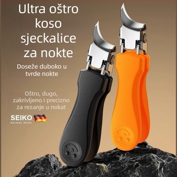 Škare za nokte sa širokim otvorom na zalihi, kutne škare za nokte sa zašiljenim vrhom otporne na prskanje, škare za manikuru