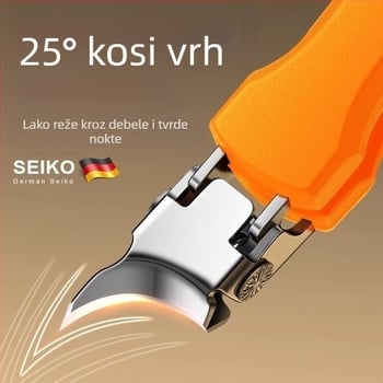 Škare za nokte sa širokim otvorom na zalihi, kutne škare za nokte sa zašiljenim vrhom otporne na prskanje, škare za manikuru