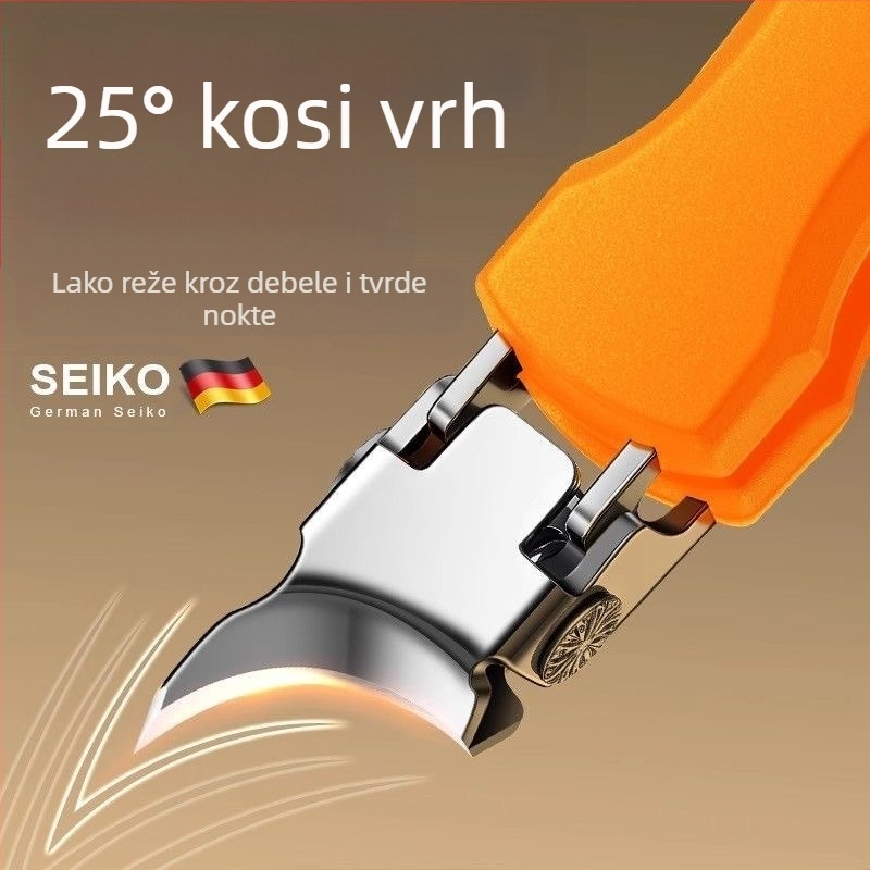 Škare za nokte sa širokim otvorom na zalihi, kutne škare za nokte sa zašiljenim vrhom otporne na prskanje, škare za manikuru