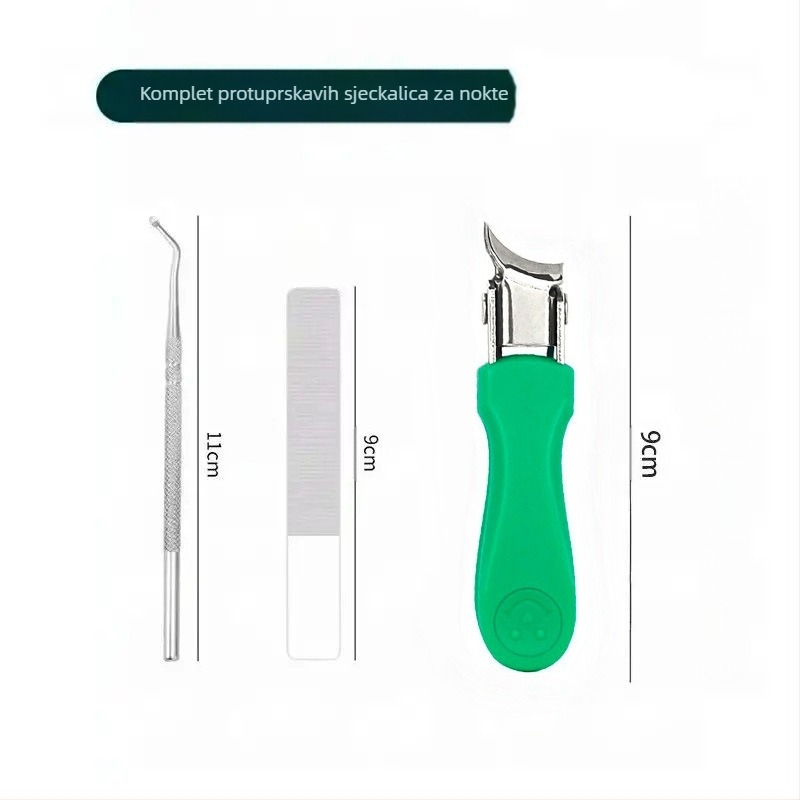 Škare za nokte sa širokim otvorom na zalihi, kutne škare za nokte sa zašiljenim vrhom otporne na prskanje, škare za manikuru
