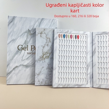 Prekogranična vruća prodaja manikure mramorne ploče u boji, jednostavan prikaz kartica u boji, prikaz ljepila za lak za nokte, primjerak knjige za prikaz