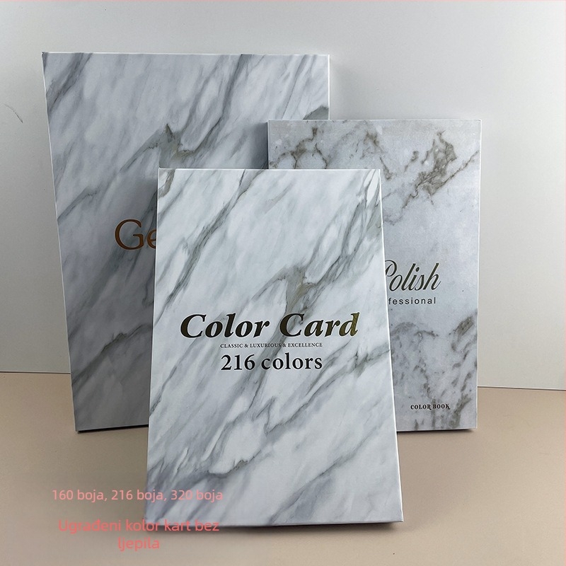 Prekogranična vruća prodaja manikure mramorne ploče u boji, jednostavan prikaz kartica u boji, prikaz ljepila za lak za nokte, primjerak knjige za prikaz