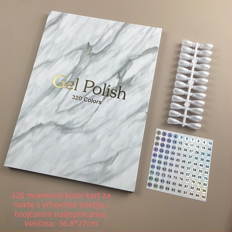 Prekogranična vruća prodaja manikure mramorne ploče u boji, jednostavan prikaz kartica u boji, prikaz ljepila za lak za nokte, primjerak knjige za prikaz