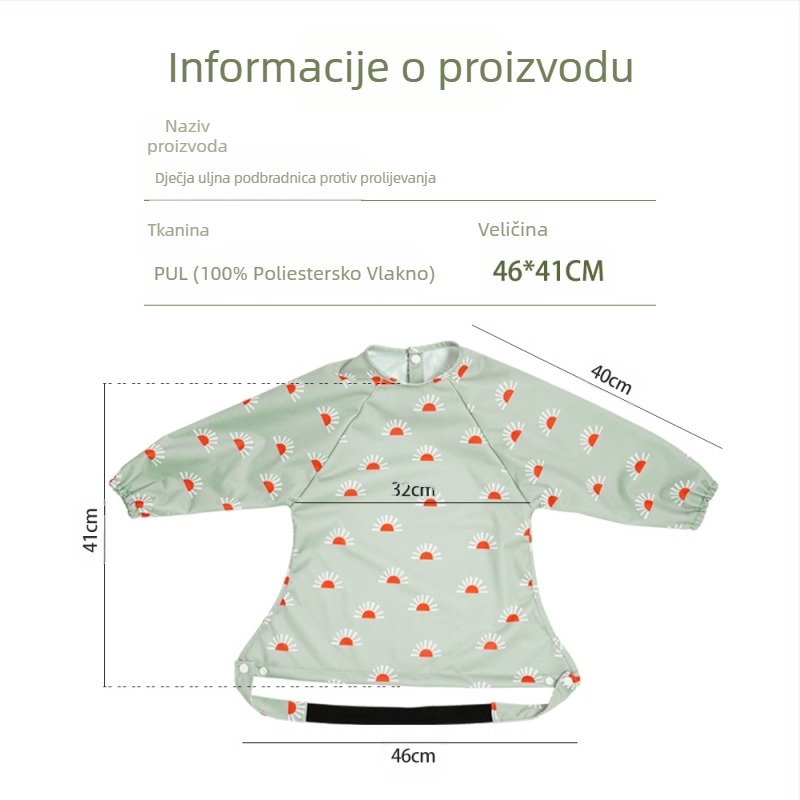 Dječji vodootporni kombinezon u danskom stilu za jesen i zimu, kombinezon za bebe s zaštitom od presvlačenja, podbradnik za blagovaonicu