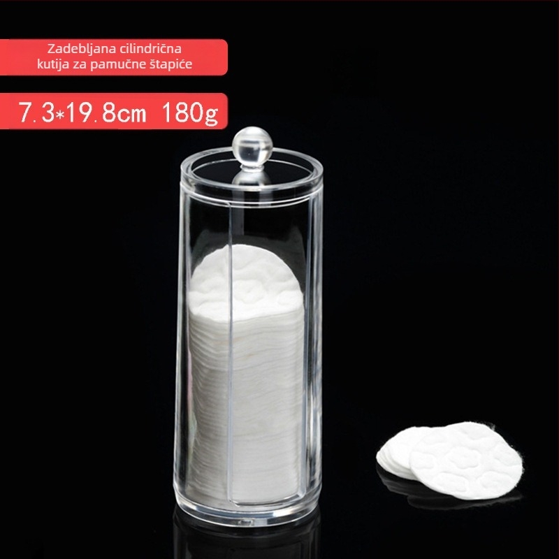 Kreativna prozirna kutija za pohranu pamučnih štapića Kristalna akrilna kutija za šminku otporna na prašinu Kutija za organizaciju kozmetike