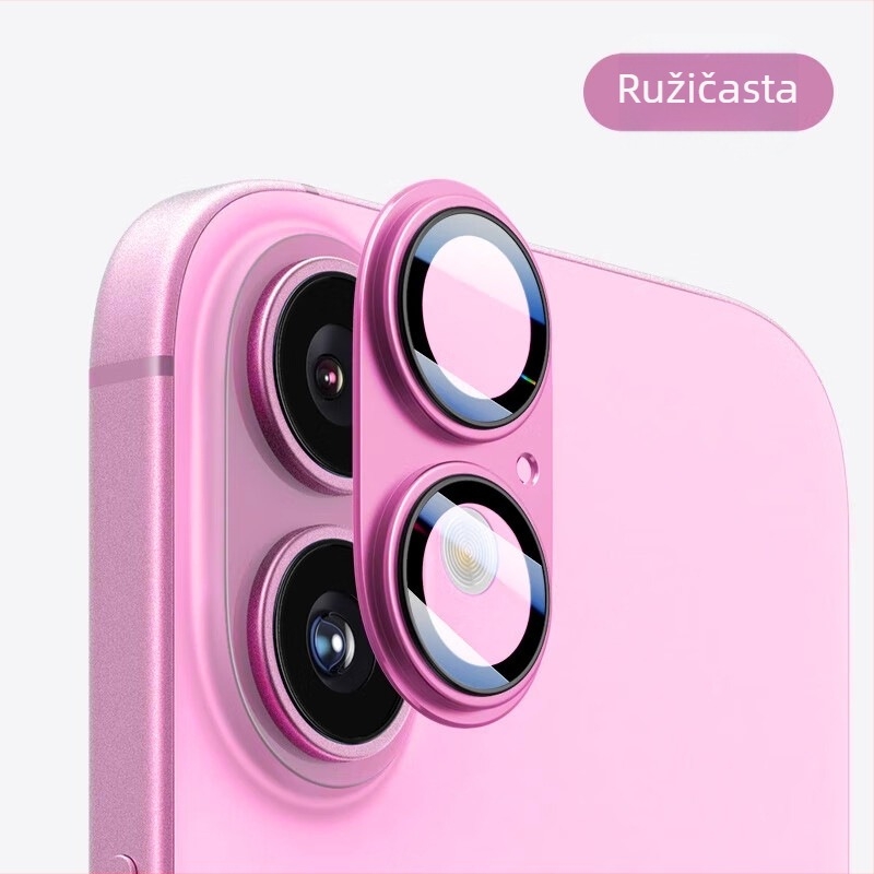 Apple 16Promax folija za objektiv iPhone 16 Naljepnica za stražnju kameru plus metalni prsten za objektiv s punim pokrivanjem