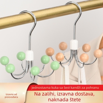 Višenamjenska vješalica sa šest kandži, kućna, remen za donje rublje, ormar za spavaonicu, rotirajuća kuka od 360 stupnjeva