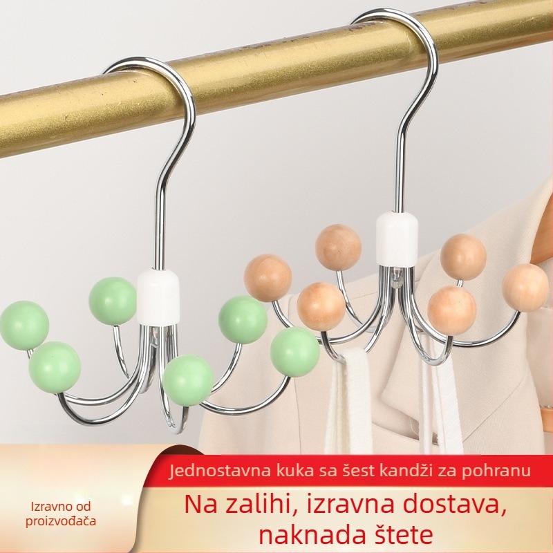 Višenamjenska vješalica sa šest kandži, kućna, remen za donje rublje, ormar za spavaonicu, rotirajuća kuka od 360 stupnjeva