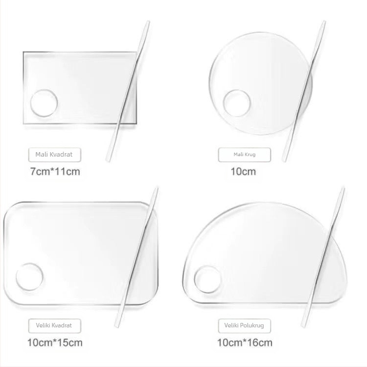 Paleta za ulje na platnu, prozirna akrilna paleta, akvarelni pigment, umjetnički student, lako se čisti, praktično i prenosivo