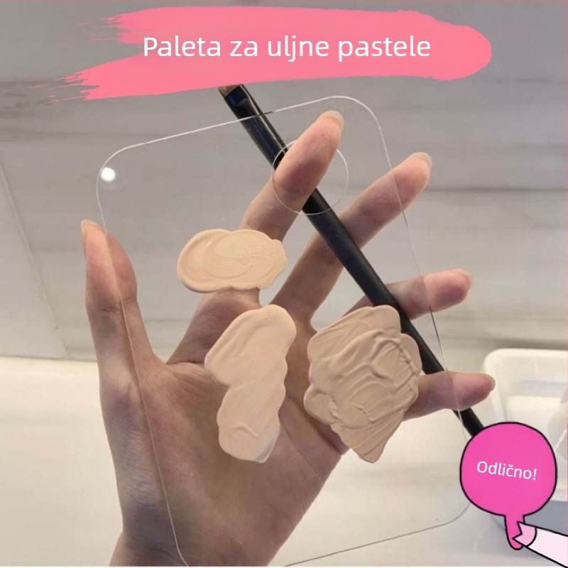 Paleta za ulje na platnu, prozirna akrilna paleta, akvarelni pigment, umjetnički student, lako se čisti, praktično i prenosivo