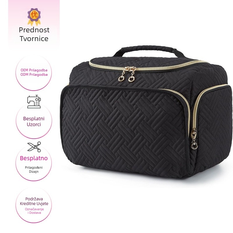 Putna torba za pohranu velikog kapaciteta, odvojena torba za suhe i mokre toaletne potrepštine, prošivena kozmetička torba, vezena torba za pohranu svih vrsta Amazon