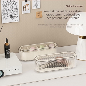 Kutija za pohranu kistova za šminku, napredni sense kist za puder, kozmetički ormarić za jaja s poklopcem, otporan na prašinu, kutija za kistove za obrve