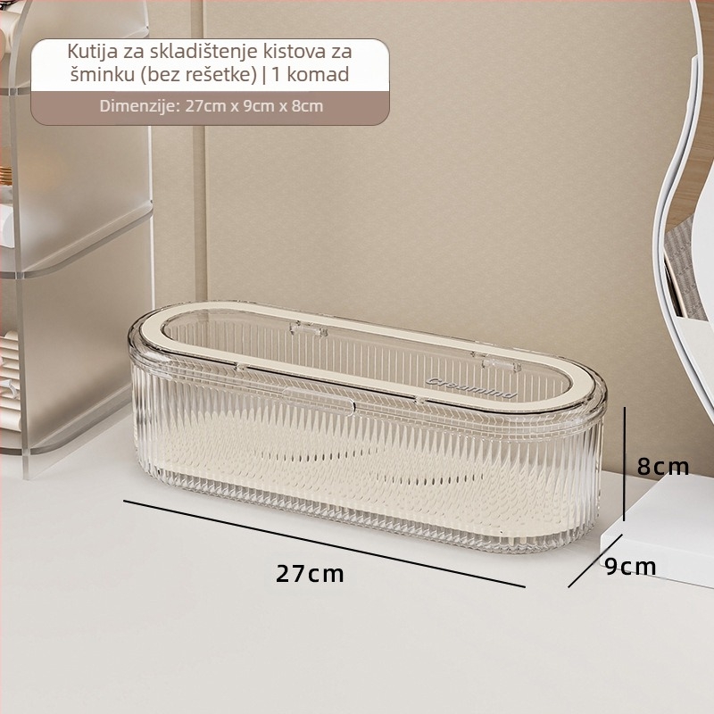 Kutija za pohranu kistova za šminku, napredni sense kist za puder, kozmetički ormarić za jaja s poklopcem, otporan na prašinu, kutija za kistove za obrve