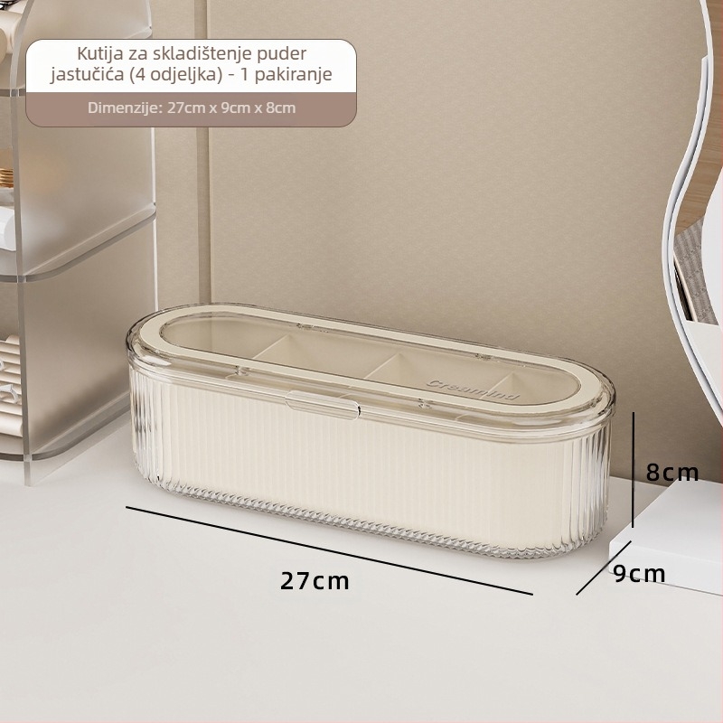 Kutija za pohranu kistova za šminku, napredni sense kist za puder, kozmetički ormarić za jaja s poklopcem, otporan na prašinu, kutija za kistove za obrve