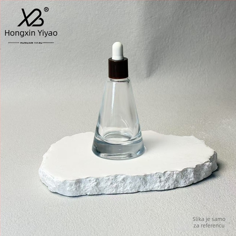 Novo na zalihi 20 ml bočica s matiranim čajem, konusna, s debelim dnom, bočica s raspršivačem i kapaljkom, eterično ulje, bočica parfema, podbočica za esenciju