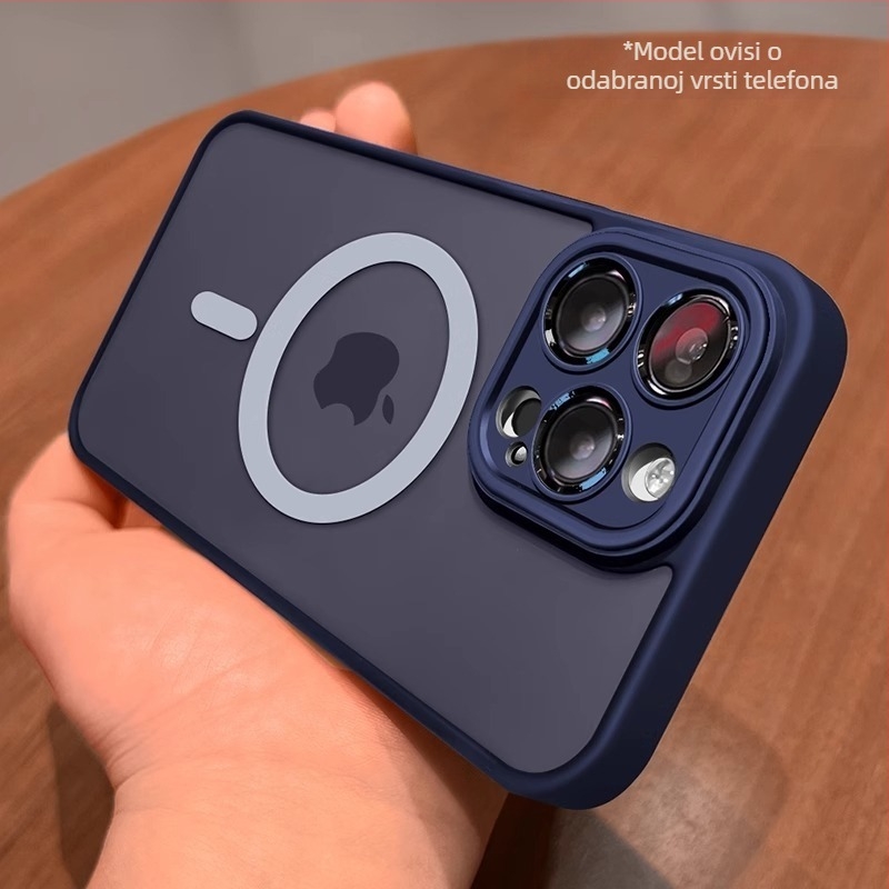 Pogodno za futrolu za telefon iPhone 17, magnetsku prozirnu matiranu futrolu za objektiv Apple 14 Pro Max 15 s punim poklopcem