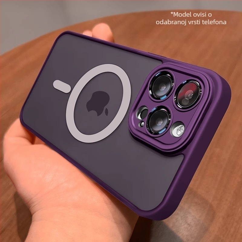 Pogodno za futrolu za telefon iPhone 17, magnetsku prozirnu matiranu futrolu za objektiv Apple 14 Pro Max 15 s punim poklopcem