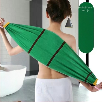 Snažan ručnik za piling leđa s grubim pijeskom, ručnik za piling leđa s dugim trakama, dvostrani ručnik za kupanje, ručnik za piling leđa, nema potrebe tražiti pomoć za uklanjanje prljavštine, ručnik za piling leđa