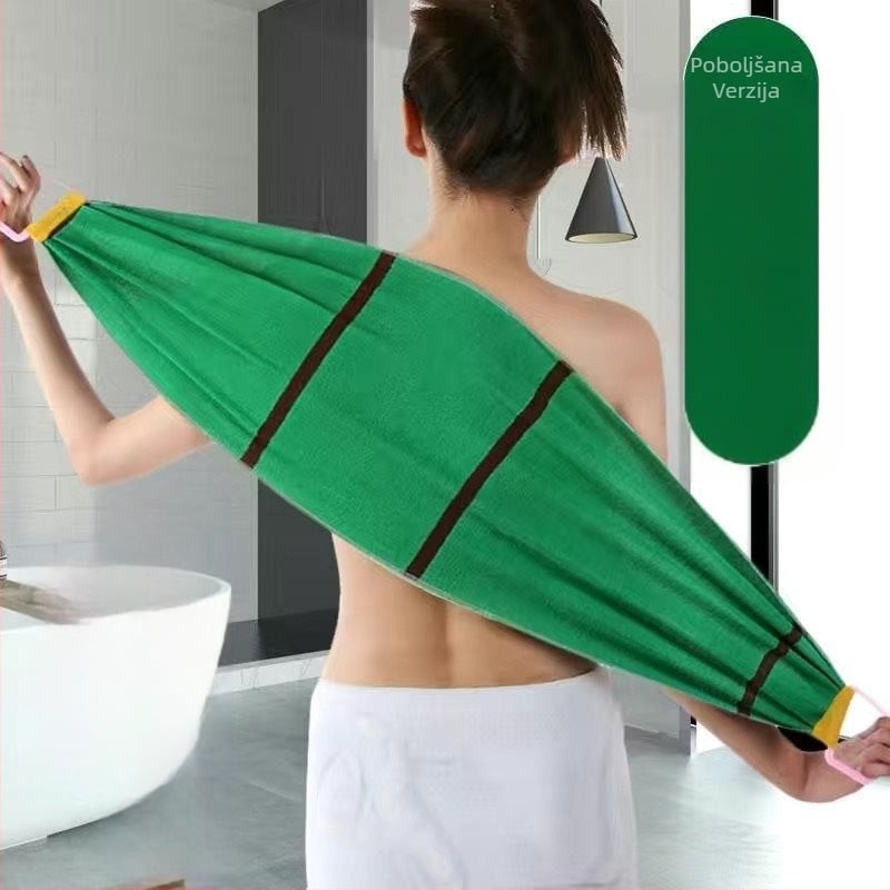 Snažan ručnik za piling leđa s grubim pijeskom, ručnik za piling leđa s dugim trakama, dvostrani ručnik za kupanje, ručnik za piling leđa, nema potrebe tražiti pomoć za uklanjanje prljavštine, ručnik za piling leđa