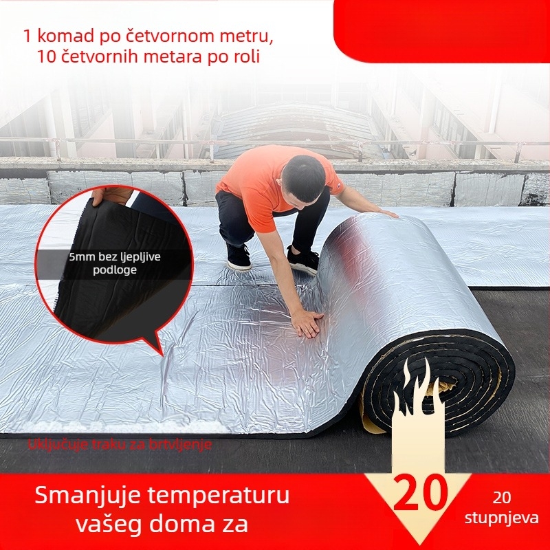 Izolacija krova, pamučna tkanina otporna na visoke temperature, vatrootporna tkanina, izolacijska folija za strop krova, sunčana soba, samoljepljiva izolacijska ploča za krov