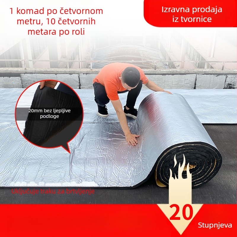 Izolacija krova, pamučna tkanina otporna na visoke temperature, vatrootporna tkanina, izolacijska folija za strop krova, sunčana soba, samoljepljiva izolacijska ploča za krov